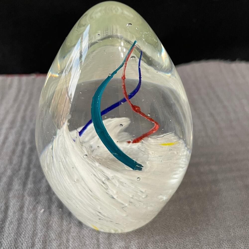 Vintage K's Collection Red/White/Green Paperweight